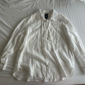 GAP Women’s White Linen Button Down Shirt